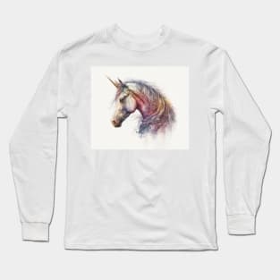 Unicorn Watercolour Painting Long Sleeve T-Shirt